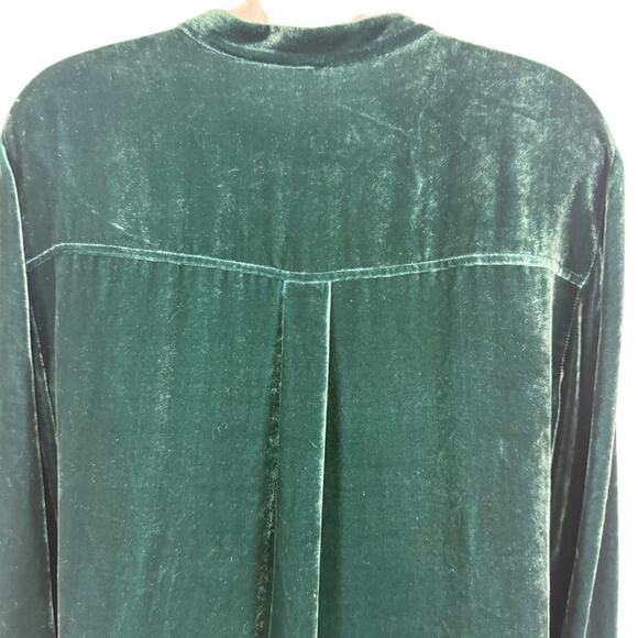 Eileen Fisher Velvet Long Sleeve Button Up Silk Blend Shirt Style Dress sz M - Picture 13 of 16